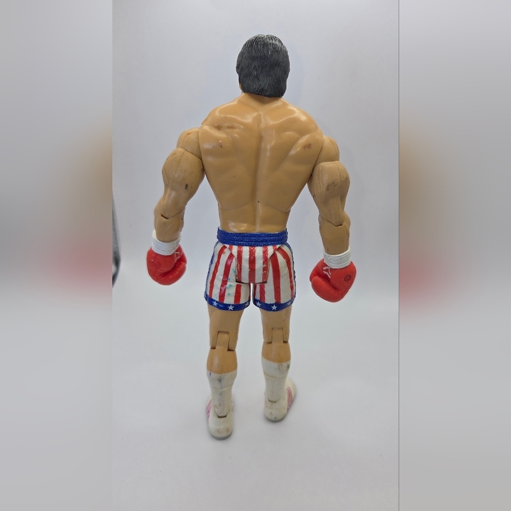 Rocky-Inspired Action Boxer Toy - Red Gloves, Blue & White Shorts - Picture 2 of 4
